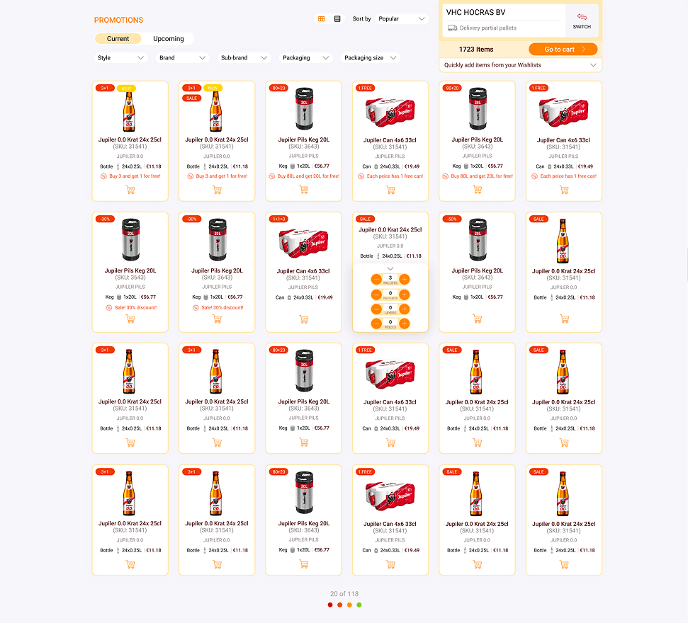 Screenshot of MyABI Product List Page